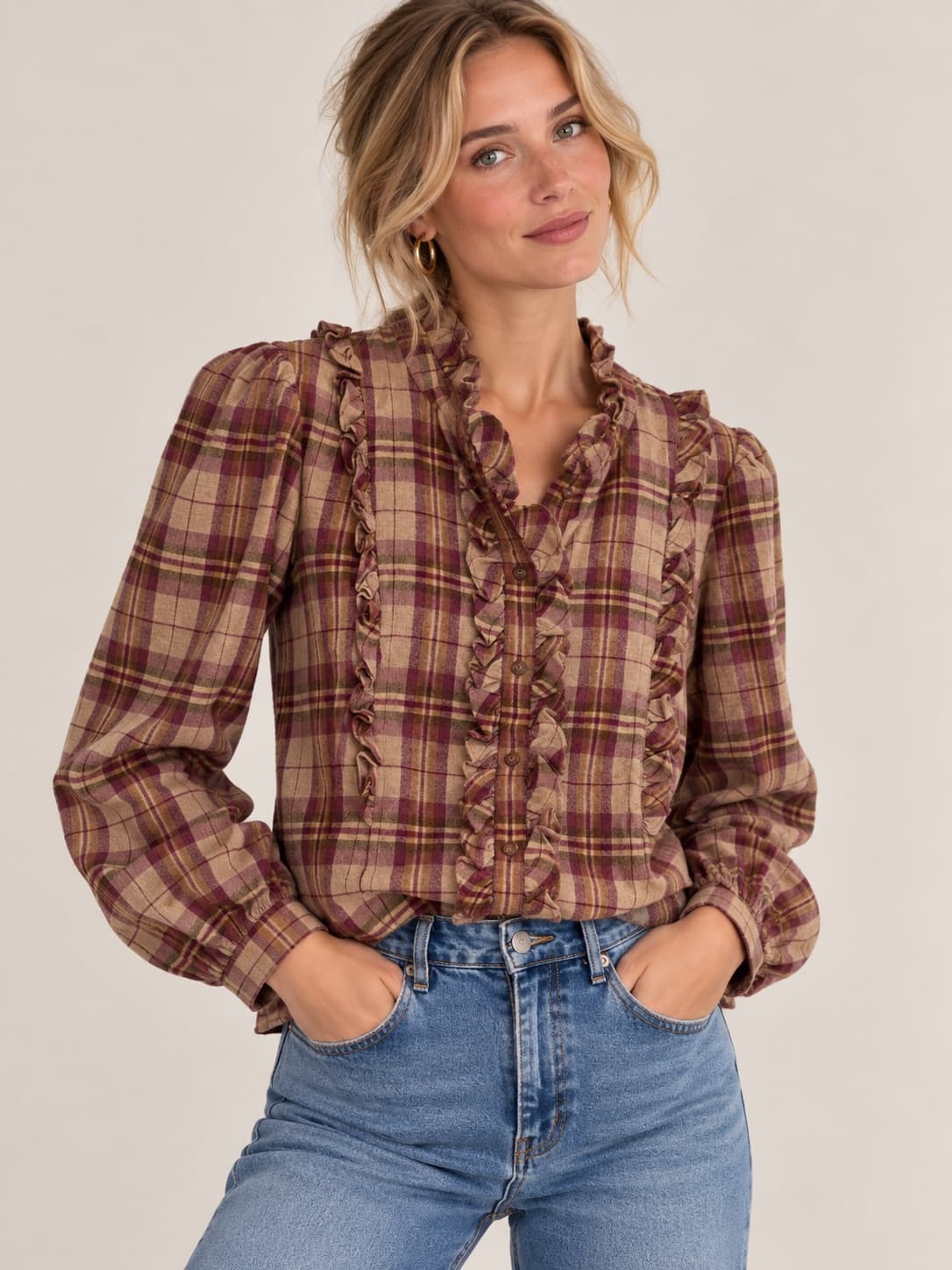 Chemise Sézane à carreaux tartan – Taille 46
