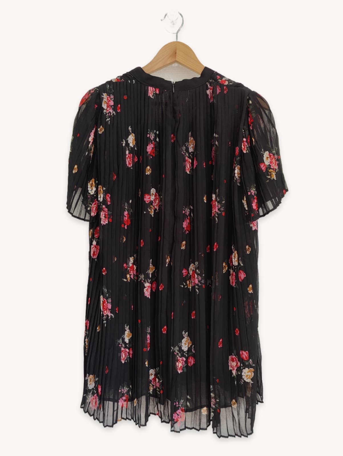 Robe plissée fleurie noire – Taille XS — photo 4