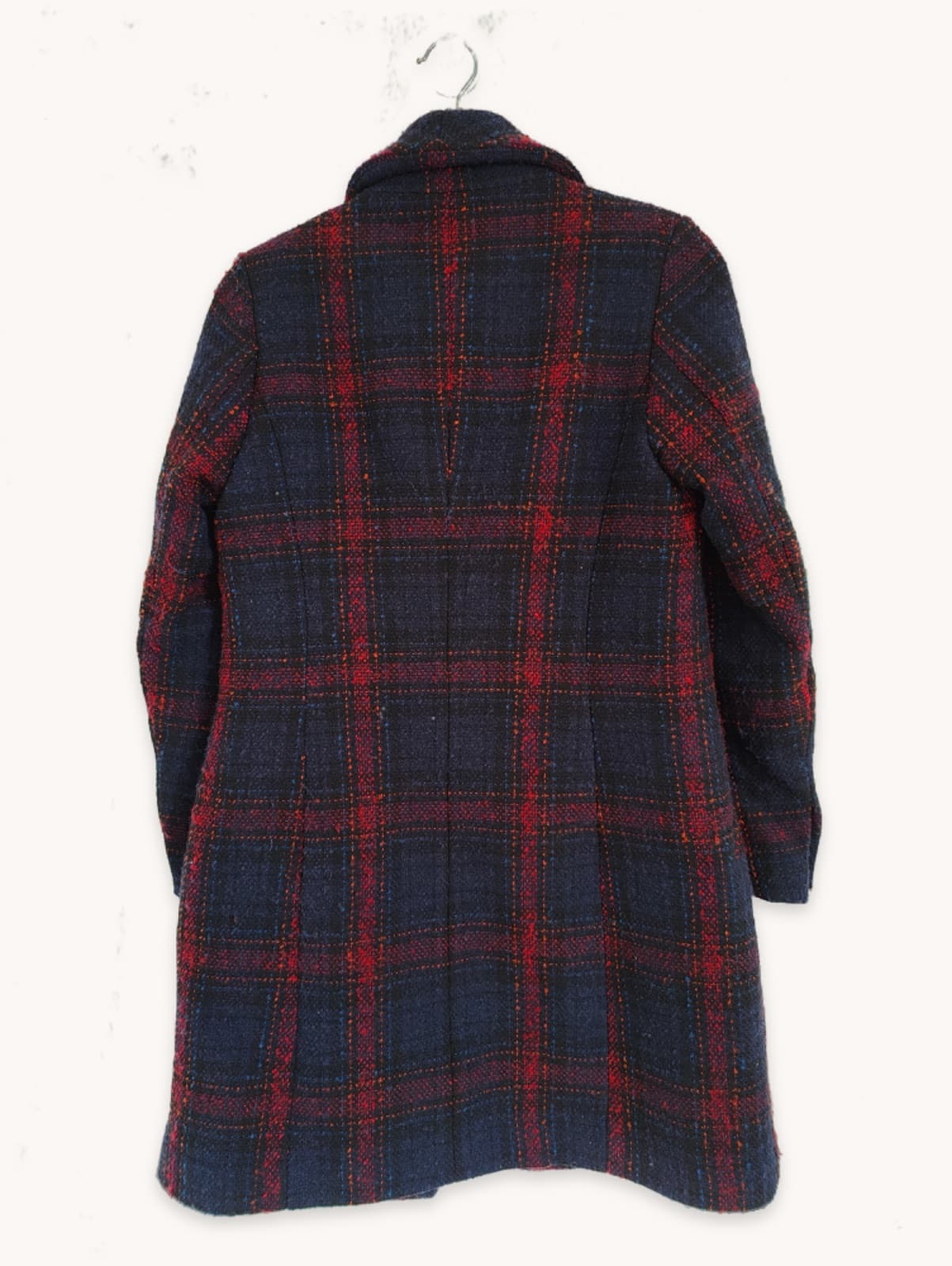 Manteau Naf Naf à carreaux bleu marine et rouge – Taille 36 — photo 4