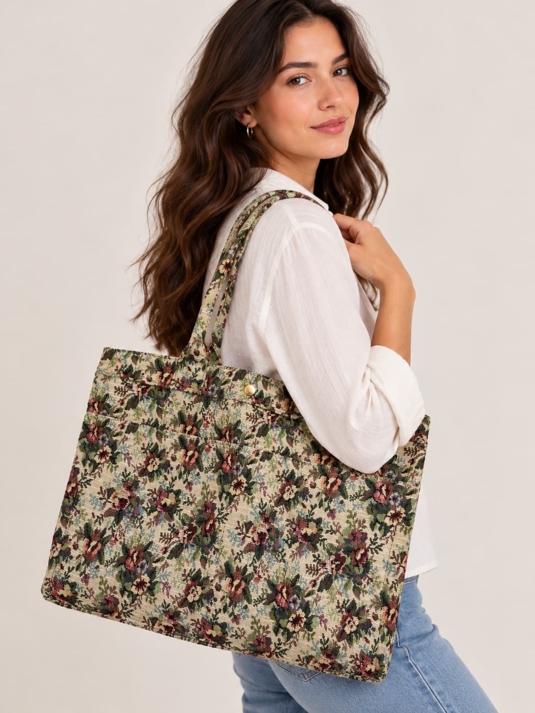 Sac cabas Sézane en jacquard floral