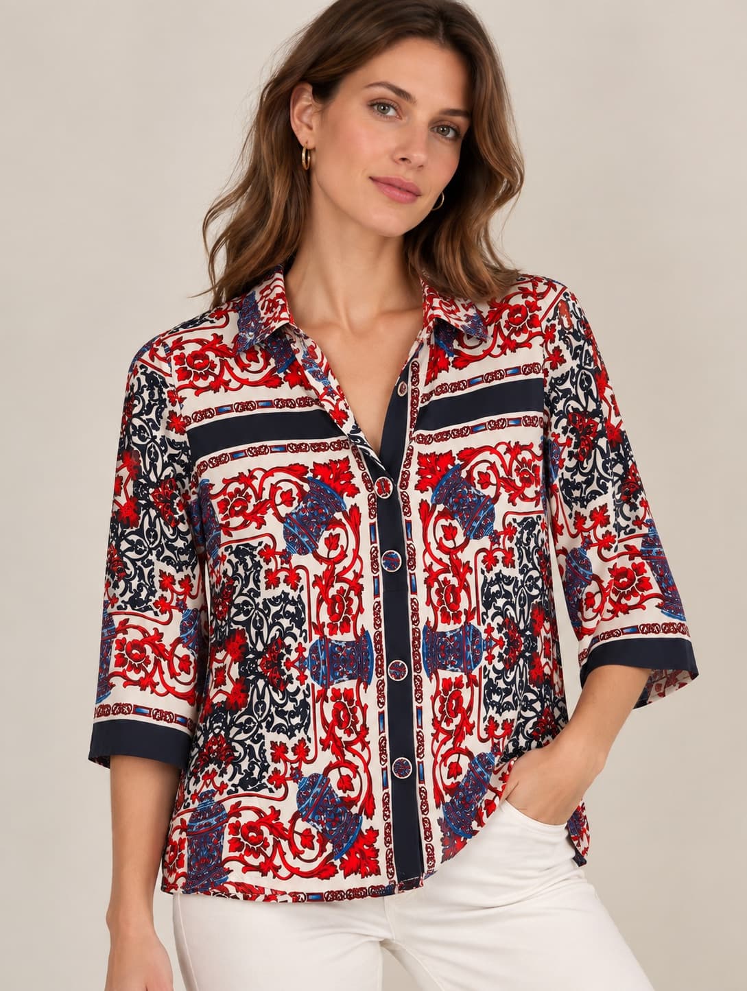 Blouse Claudie Pierlot à imprimé foulard – Taille 36