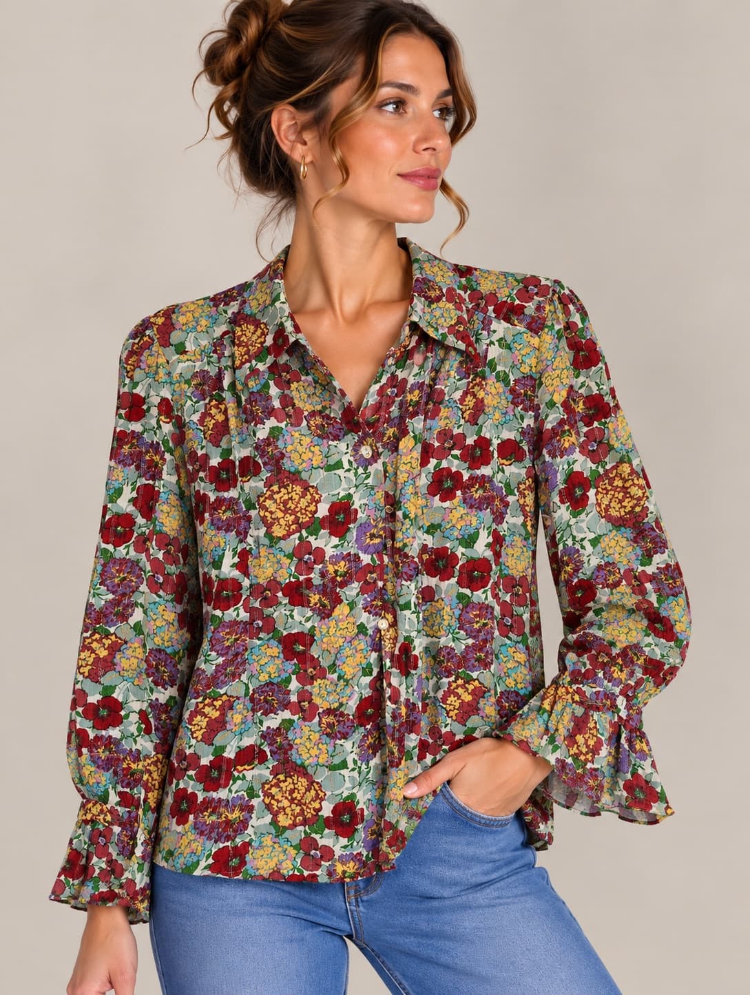 Chemise Ba&sh à imprimé floral multicolore – Taille 2