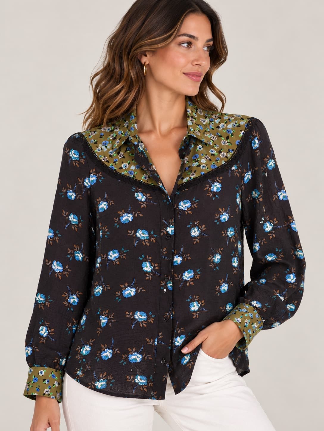 Chemise Sandro à imprimé floral – Taille 1