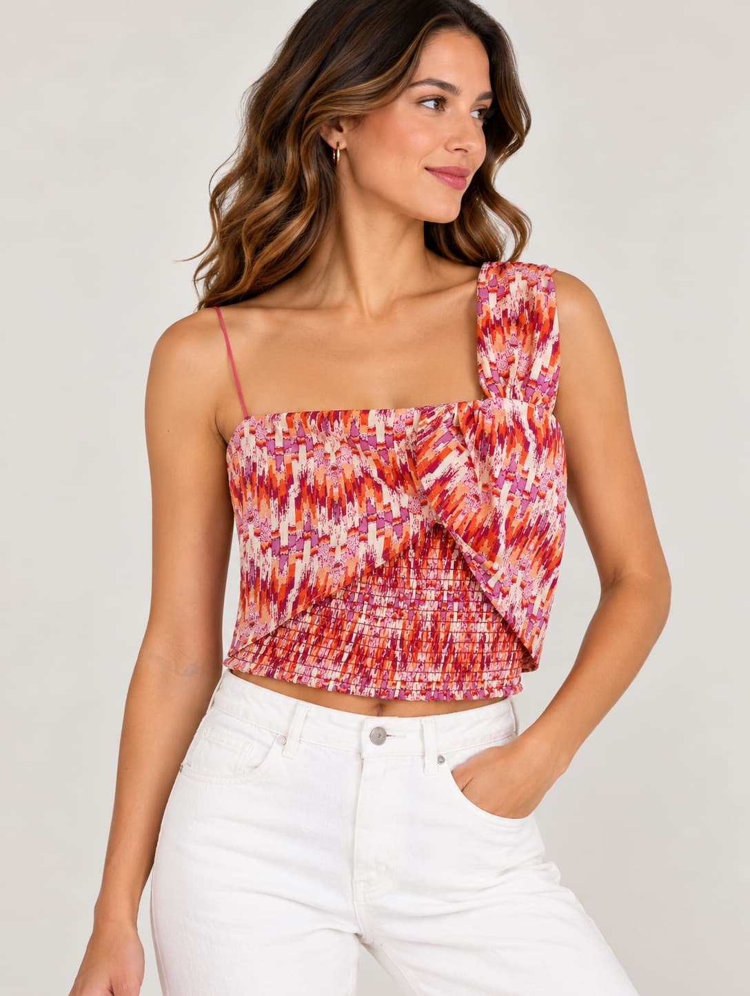 Top Hoss Intropia à imprimé ikat une épaule – Taille M