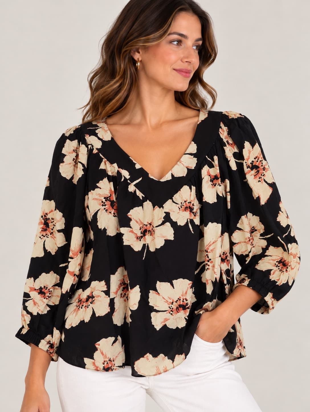 Blouse ba&sh à motif coquelicots – Taille 1